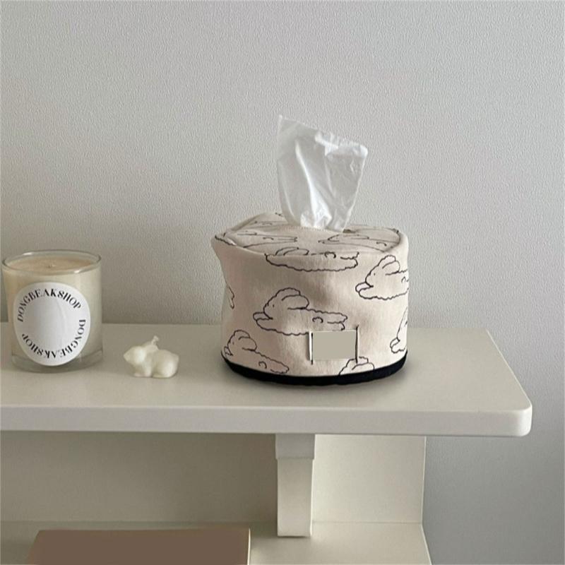 Modern Round Cotton Tissue Dispenser For Home Office Decoration Space Saving Design Quick Drying Ideal Gift Choice