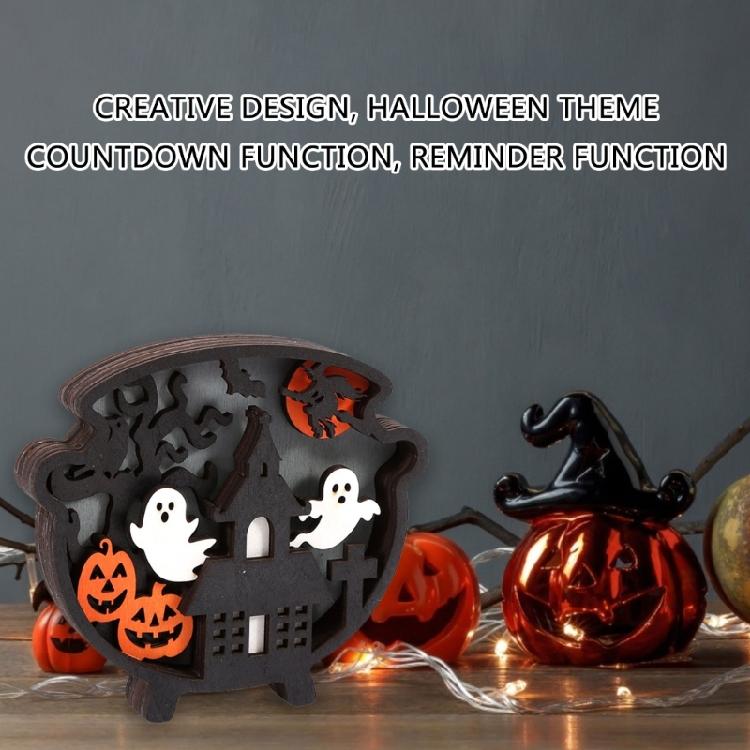 Children's Halloween Countdown Advent Calendar with LED Light for Home Decors Daily Changeable Wall Decors for Kids