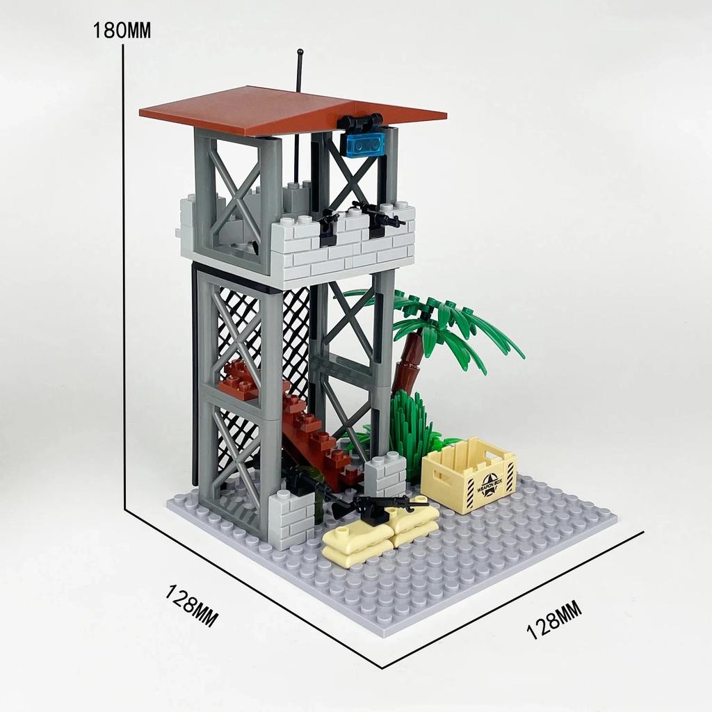 Field Sentry Tower Combat Command Center Building Blocks - Small Particles Accessories - Assembled Children's Model Toys