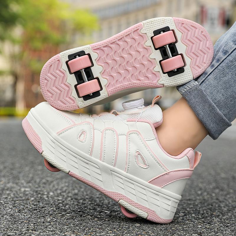 29-40 Kinder Vierrad-Sneaker Rollschuhlaufen Abnehmbare Studenten-Schlittschuhe Sportschuhe Mädchen Skate-Schuhe