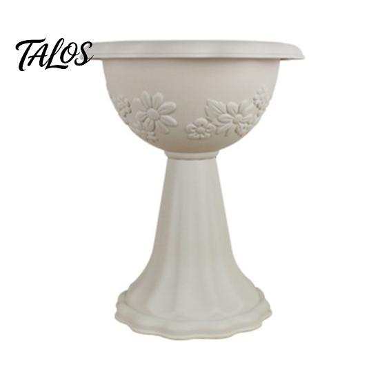 Plastic Flower Urn Planter, Goblet-Shaped Plant Pot, Lightweight Flowerpot with Drainage Holes for Indoor Outdoor Garden Patio Porch Decor