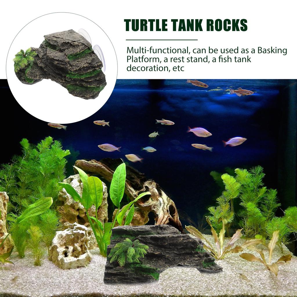 Turtle Basking Platform Realistic Climbing Ornament Aquarium Decoration Turtle Tank Accessories Reptile Habitat Rocks