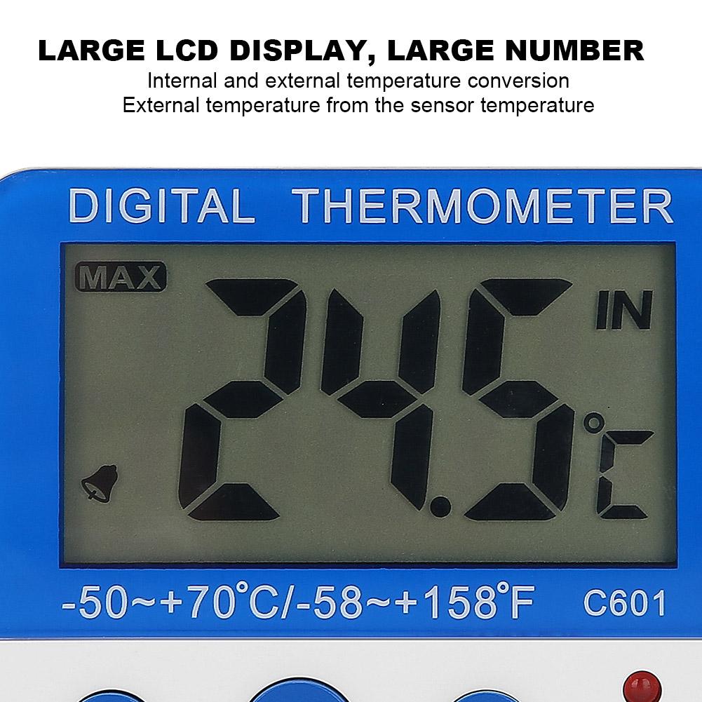 ABS Indoor Outdoor Large LCD Display Mini Alarm Thermometer Livestock Farm Electronic Temperature