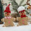 1/2Pcs Christmas Gingerbread Man Doll Plush Stuffed Doll Toy Gingerbread Pendant Christmas Tree Hanging Decorations for Fireplace Display