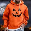 Men's Halloween Hoodie Funny Pumpkin Face Hoodie Scary Long Sleeve Top