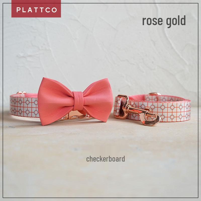 PLATTCO Soft Comfort Dog Collar Set with Rose Gold Buckle, 3-Piece PDC371 Extra Small