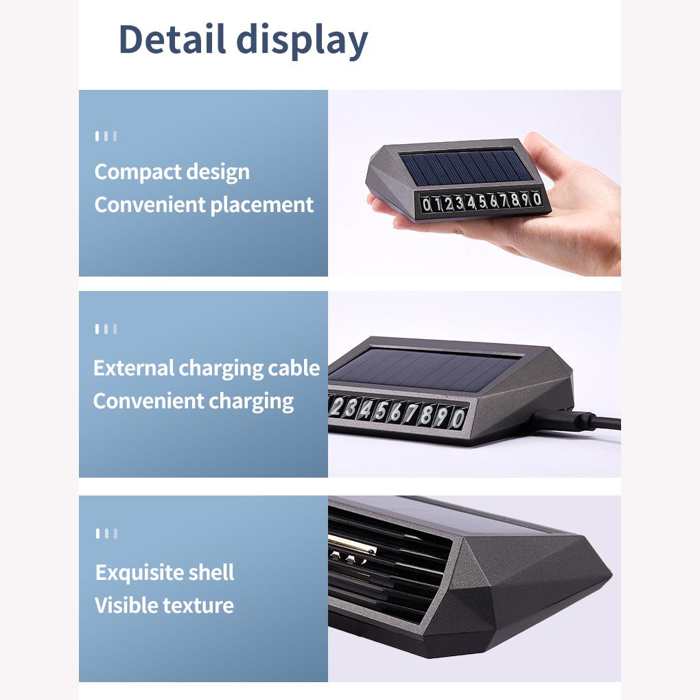 Solar Car Air Purifier Oxygen Cleaner Ozone Generator Smoke Remover Negative Ion Deodorant with Temporary Parking Number Plate