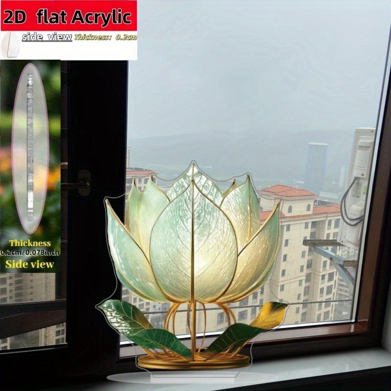 2D Flat Lotus Acrylic Desktop Decoration, Floral Design, Suitable for wall Decoration, porch, Room, Villa, accents Home, Hallway, or Workplace - Rusti