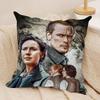 Tv Series O-Outlander Cushion Cover Soft Plush Fabric Double-Sided Printed Sofa Cushion Cover For All Seasons Home Decor Gift