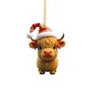 Cute Christmas Cow Car Acrylic Pendant Christmas Tree Decoration