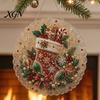 Kit di Creazione per Principianti, Kit Pittura Suncatcher con Perle Finte di Natale, Set Artistico Fai-da-te con Perline 3D di Babbo Natale Pupazzo di Neve Albero, Decorazione Fatta a Mano