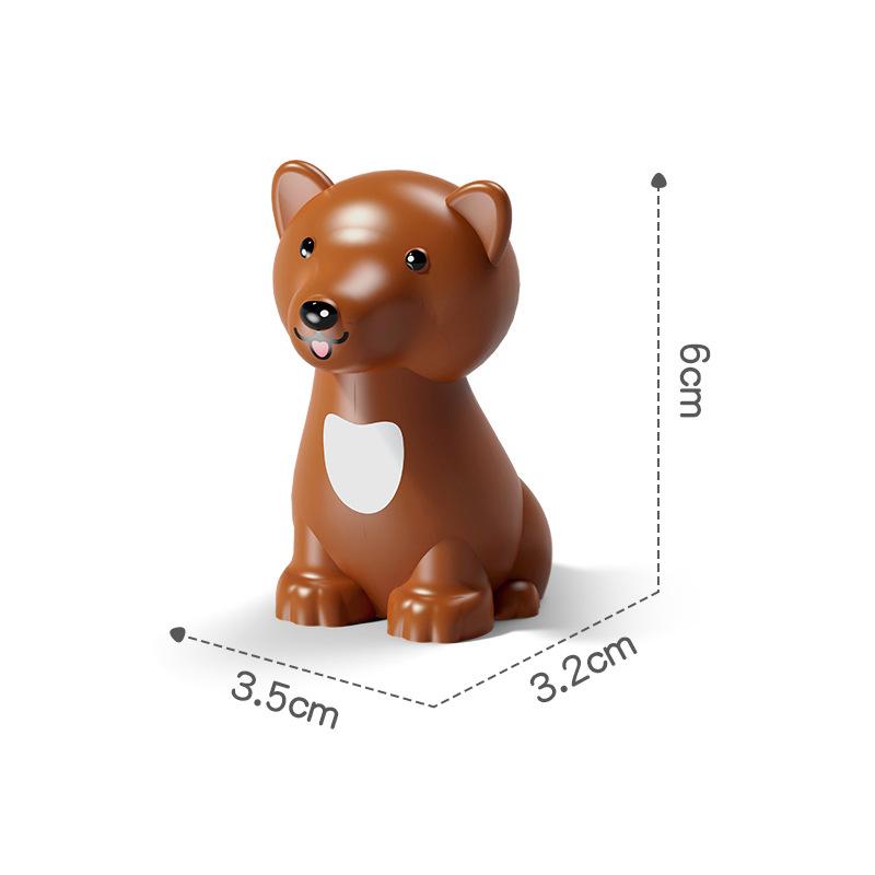 Big Building Blocks Marine Farm Animal Cat Dog Accessories Lion Shark Compatible With Duploed City Education Children Gift Toys