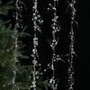 2M Festive Vine Wreath Decor Plastic Bead String Frosted Icicle Ornament Strand Christmas Ice Crystal Bead String Pendant