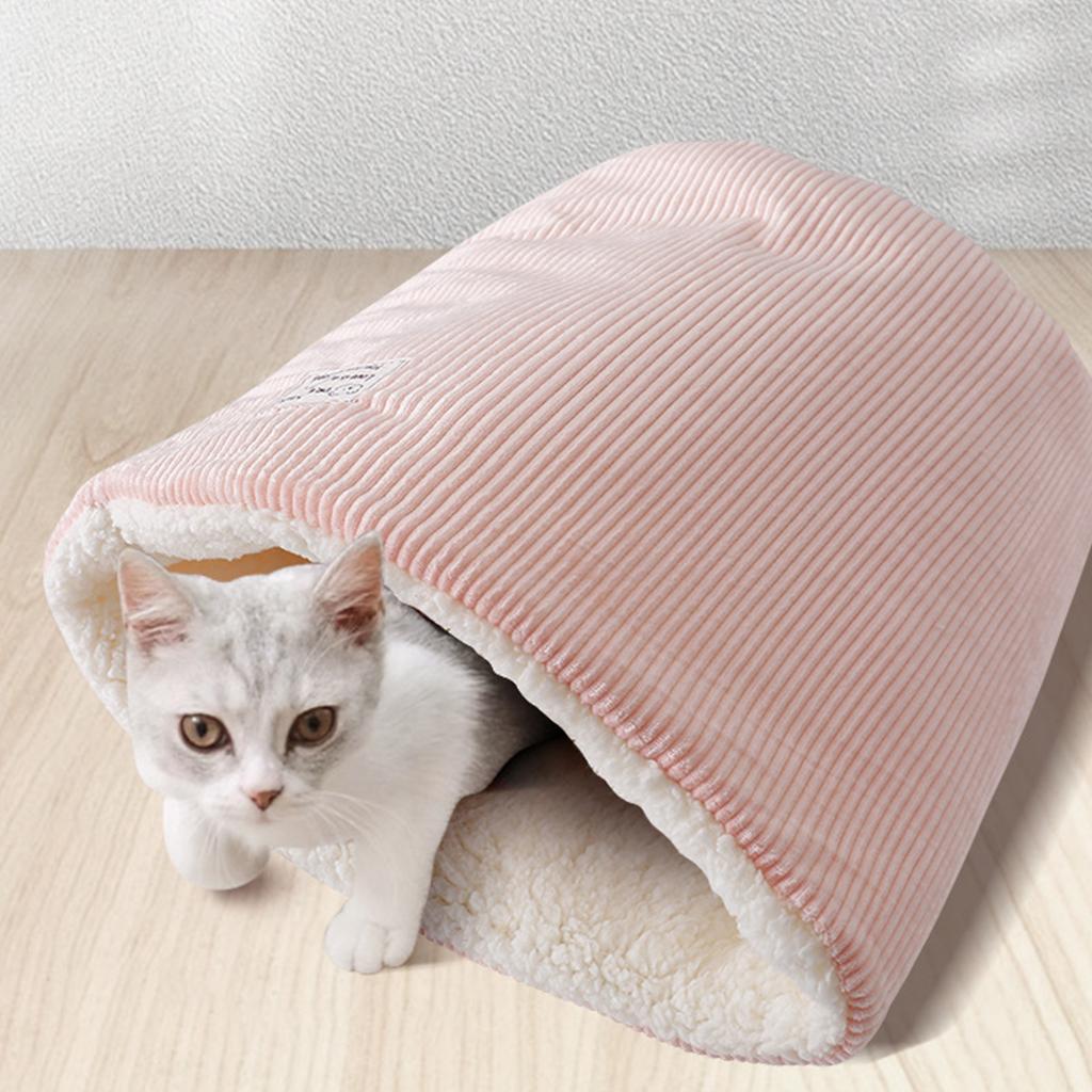 Plush Cat Winter Sleep Sack Soft Insulated Cat Nest for Cold Weather Comfortable Pet Warm Lounger Bed Rest Cushion