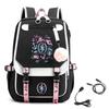 Gradient Print Backpack with Color Block Design, Large Capacity Travel and School Backpack for Men and Women