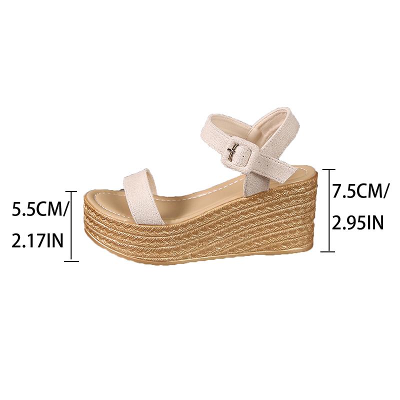 Fashion Plus Size Fashion Chunky Platform Sandals Women Thick Sole Wedge Sandals Woman Summer 2025 Ankle Strap High Heel Sandalias Mujer