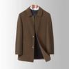 Winter double-sided cashmere coat for men, mid-length, removable down lining, woolen woolen coat, versatile for dad