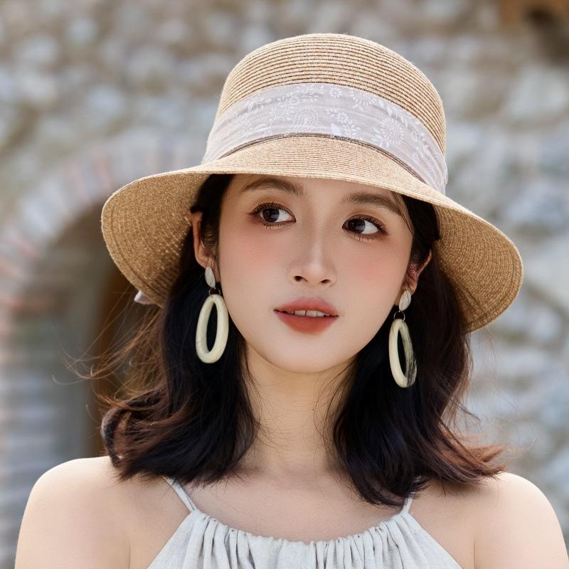 Sonnenhut Kindermode Eleganter Lafite Strohhut Outdoor UV-Schutz Sonnenhut Strandresort Beckenhut