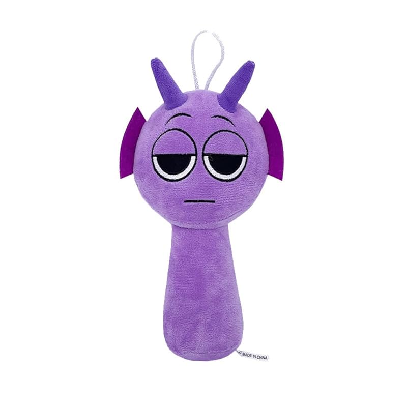 

Spranky 20cm Plush Sprunki stuffed toy monster character Around horror games horror music games christmas for kids (purple)