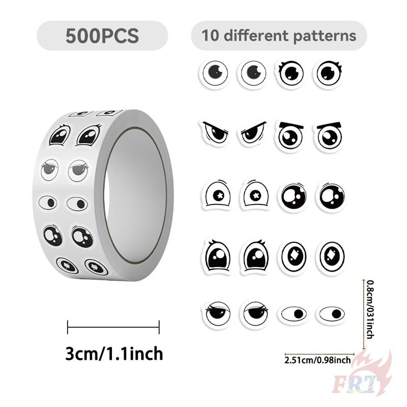 

500Pcs/Roll Q Eyes Emoji Kids Rewards Stickers - DIY Scrapbooks Album Decor Sealing Label Decals