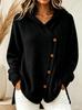 2026 Autumn/Winter Women's Loose Knit Hooded Cardigan with Buttons