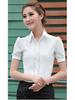 2024 Summer Women's White Chiffon Work Shirt, Plus Size, Professional Short-Sleeve OL Style