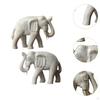 2x Wooden Elephant Statues Desktop Ornament Hand Carved Creative Home Decor Sculptures