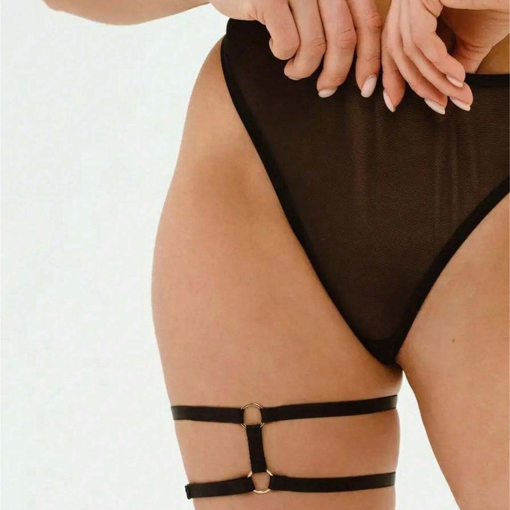 Kvinnor Elastiskt Lårstrumpband Bälte Benrem Punk Gotiska Kläder Hängslen Lolita Kroppssele Cosplay Rave Semesteraccessoarer