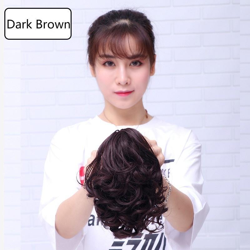 

Накладной хвост на заколке краб, длина волос 25 см темно-коричневого