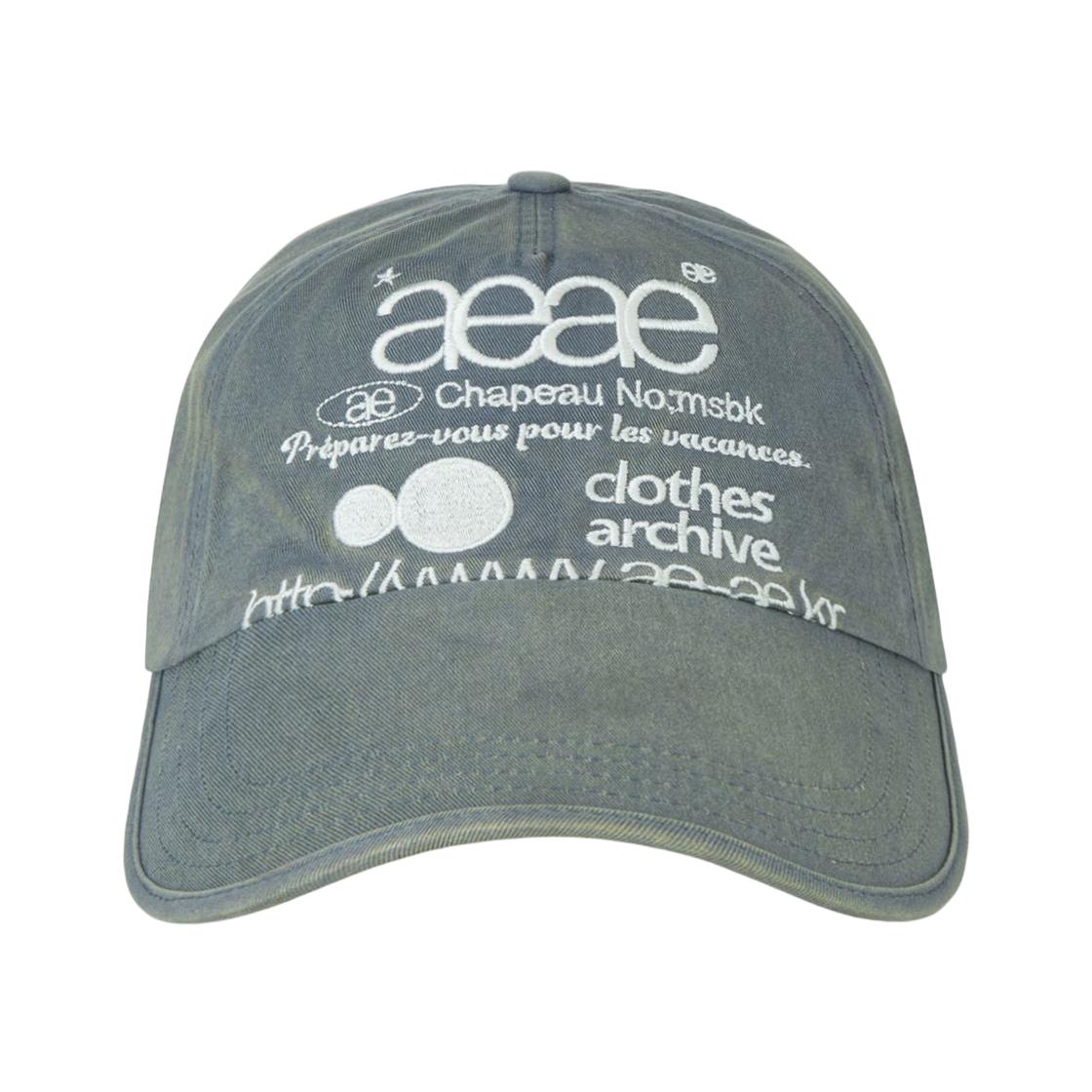 Aeae Web Logo Washed 5 Panel Ball Cap Copen Blue ONE SIZE