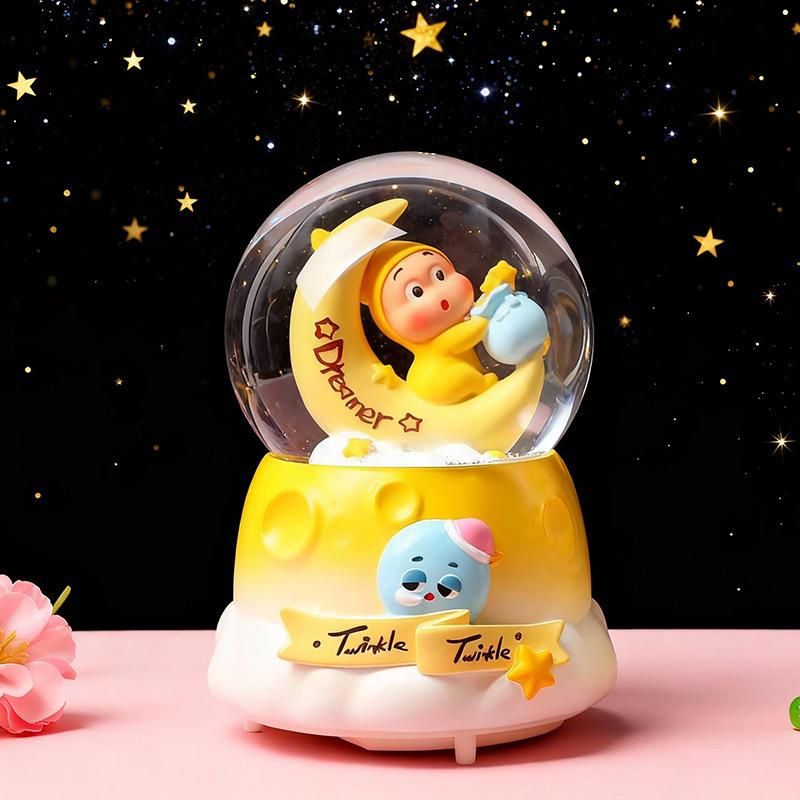Dreamy Unicorn Crystal Ball Luminous Music Box - Snowflake Gift for Best Friend, Creative Qixi Present