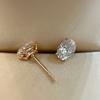 925 Sterling Silver Electroplated 18K Gold Oval Zircon Earrings for Women Fashion Temperament Jewelry Gift