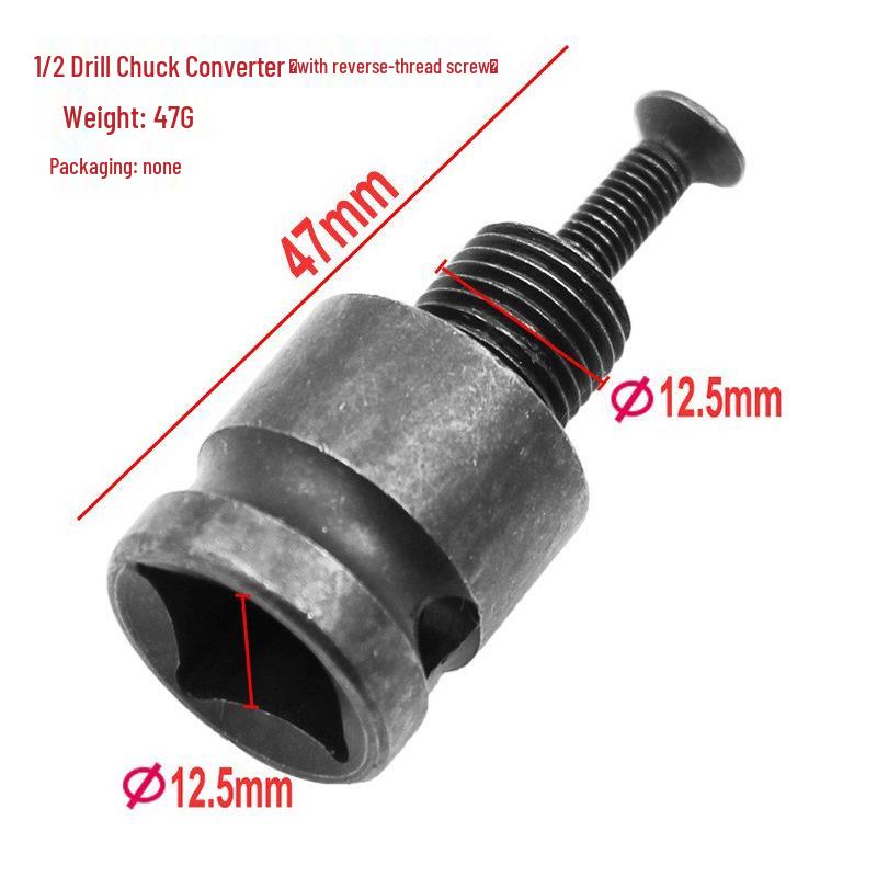 5-Piece 3-Jaw Drill Chuck Conversion Set: Clamping 0.8-10mm for Lithium Electric Wrench To Drill Chuck Adapter