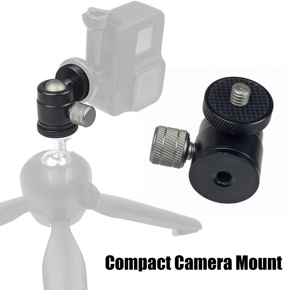 Mini Ball Head for GoPro for Osmo 360° Rotatable Aluminum Alloy 1/4 Screw LED Video Light Phone DSLR Camera Monopod Tripod Head