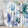 Bathroom Waterproof Curtain Digital Printing Tree Branches Bird Shower Curtain Free Punching Toilet Partition Curtain Shower Cloth