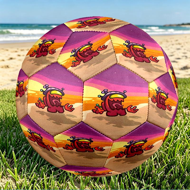 Among Us Print Size 5 Soccer Ball, PU Wear Resistant Football for Match Training and Daily Practice, Birthday Gift for Soccer Fans