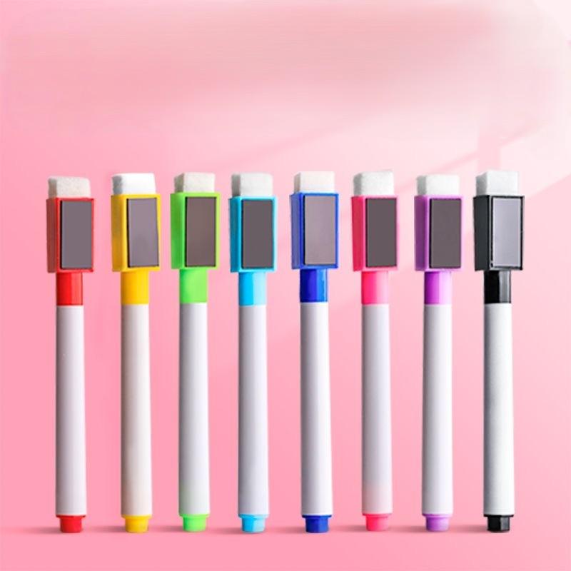 Magnetic Dry-Erase Whiteboard Marker Pens with Eraser Caps