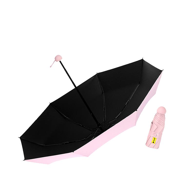 Five-Folding Dual-Purpose Capsule Umbrella Sun Protection Sunshade Pocket Women'S Umbrella Compact Umbrella Foldable Rain