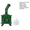 Mini Fireplace Candle Holder with LED Candle Decorative Flameless Candle Stand Candlestick Table Centerpiece Holiday Party