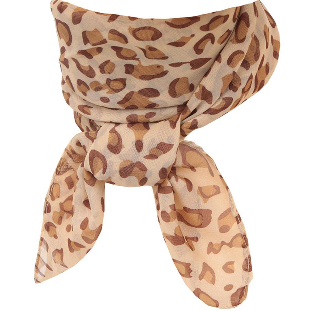 Leopard Print Scarf for Women Fashionable Soft Comfortable Fabric Neck Wrap Kerchief for Daily Commute or Daily Wear