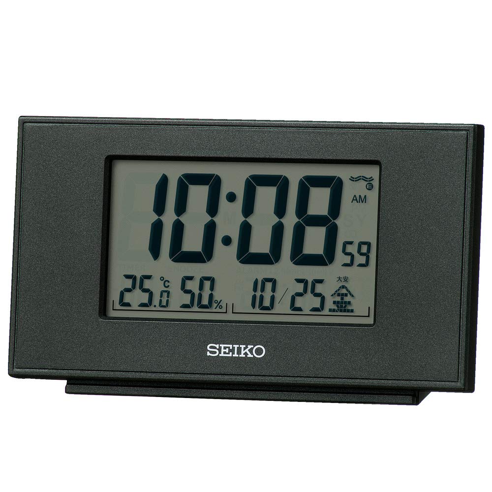

Seiko Clock Table Black x x Alarm Radio Digital Humidity SQ790K Clock, Metallic, Dimensions 7.8 13.5 3.8 cm, Clock, Controlled, Display, Calendar,
