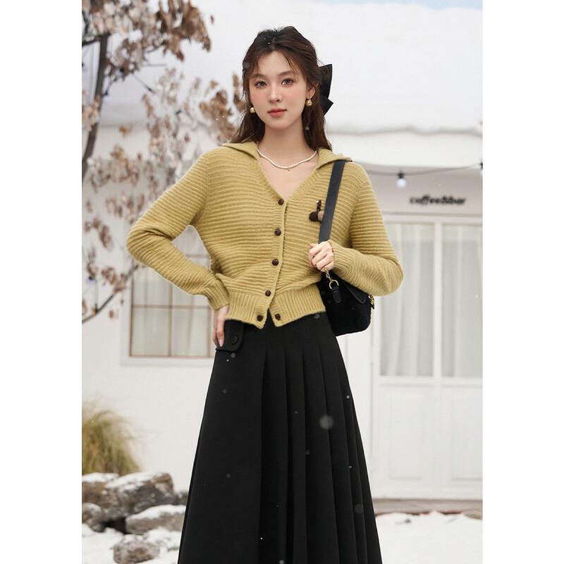 Mishow Women s Detachable Collar Lamb Wool Blend Sweater S