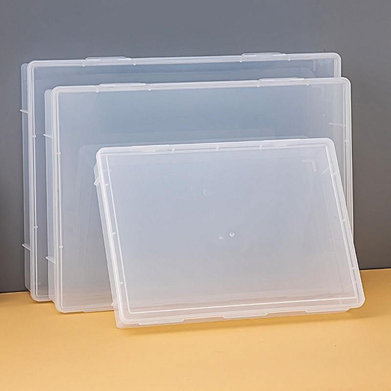 Plastic Storage Box with Latching Lid for Paper and Classroom Organization Stackable Document Holder Magazine Organizer