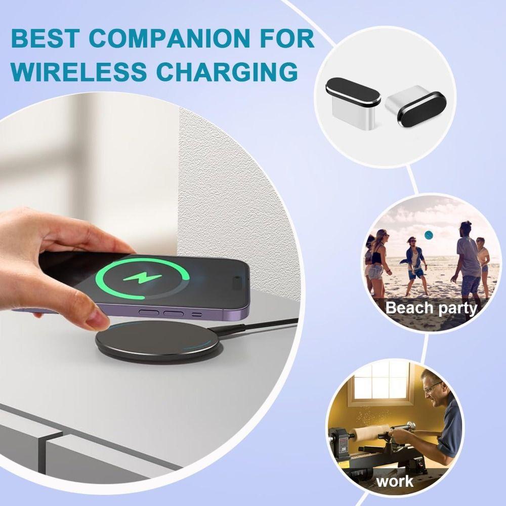 4pack Dustproof Type C Port Cover DIY Speaker Dust Cover for iPhone 15 / 16 Phone Accessories