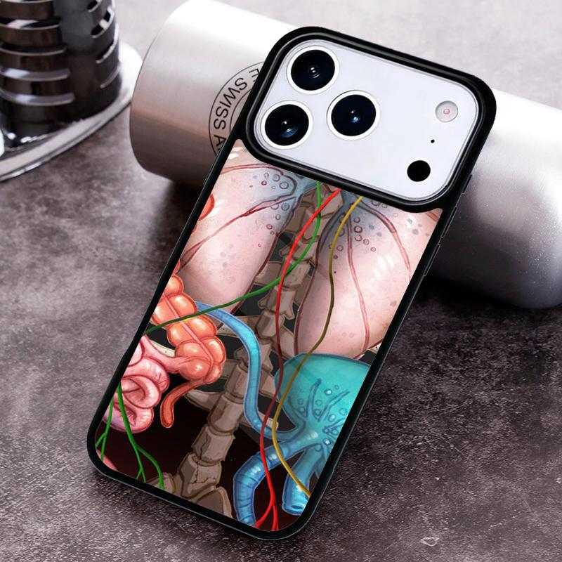 Medical Human Anatomy Soft Phone Case for iPhone 17 16 15 Pro Max Air 14 13 12 11 Plus Shockproof Capa Cover