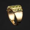 Natural Peridot Multi Stone Ring Gold Plated 925 Sterling Silver August Birthstone Ring