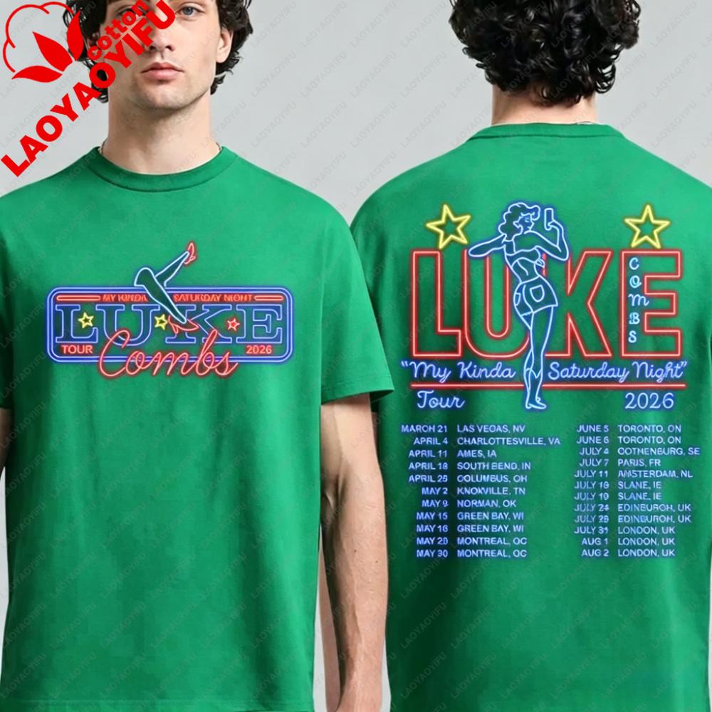 2027 Cool Luke Combs New Tour Summer Unisex's and WoUnisex's Pure Cotton T-Shirts Fan Gift Comfortable High Quality Ins Y2K