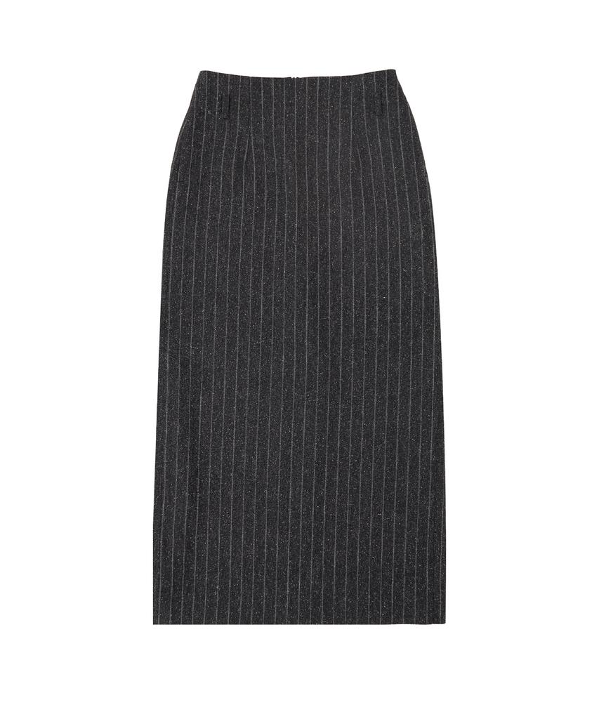 Siyajyu Sist9053 Neff St Wool Long Skirt_Charcoal