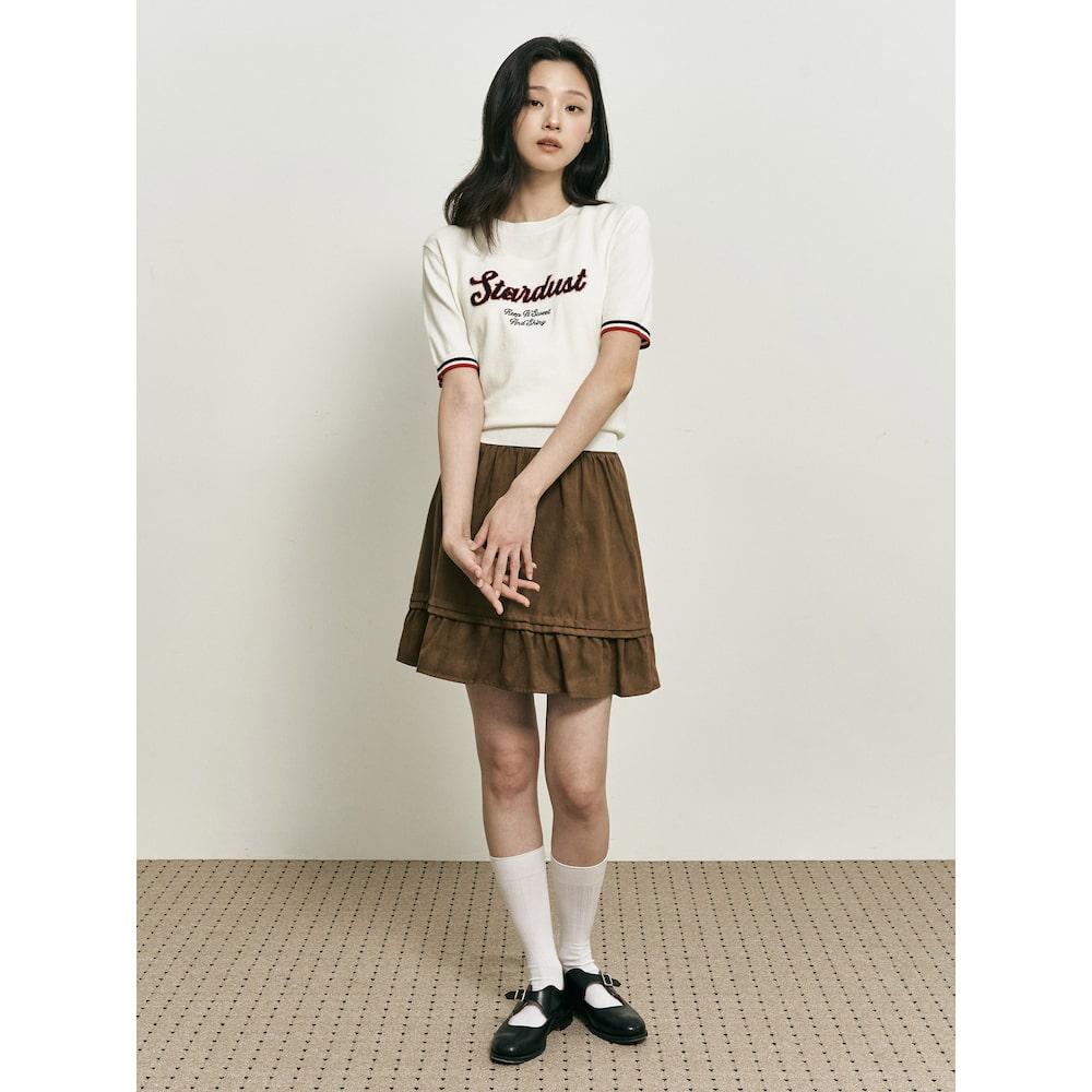 Binpolleidiseu [B. My] Wool Blend Lettering Point Knit Ivory (Bf5851N010)