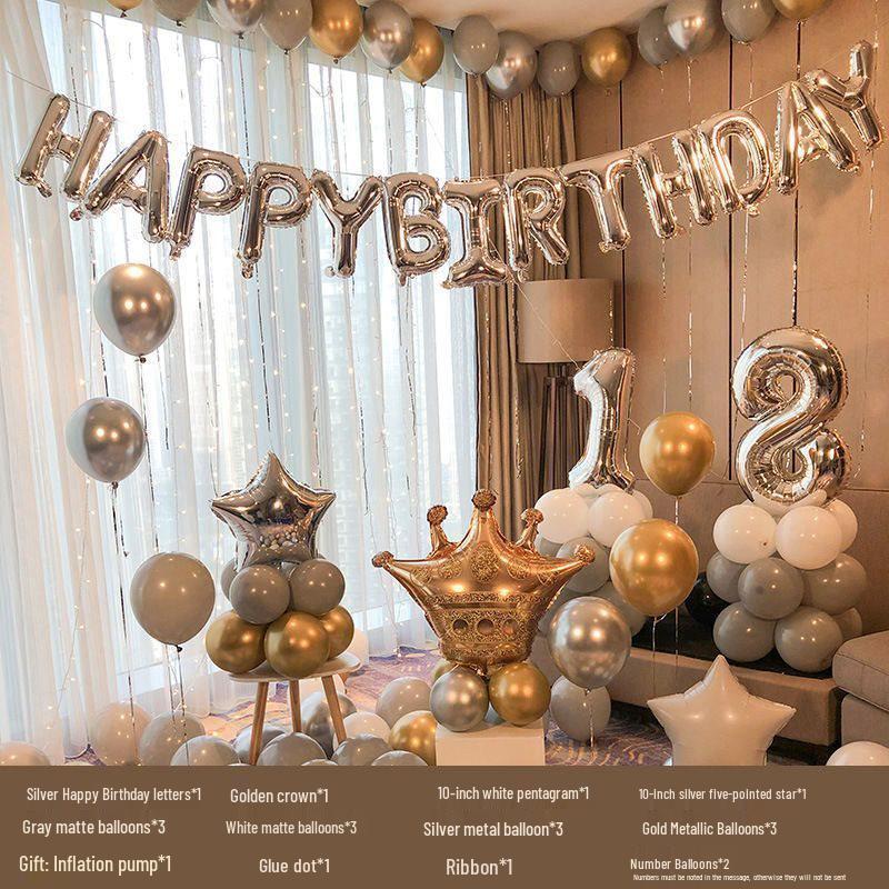 18th Birthday Party Decoration Set - Balloons & Backdrop for Boys and Girls